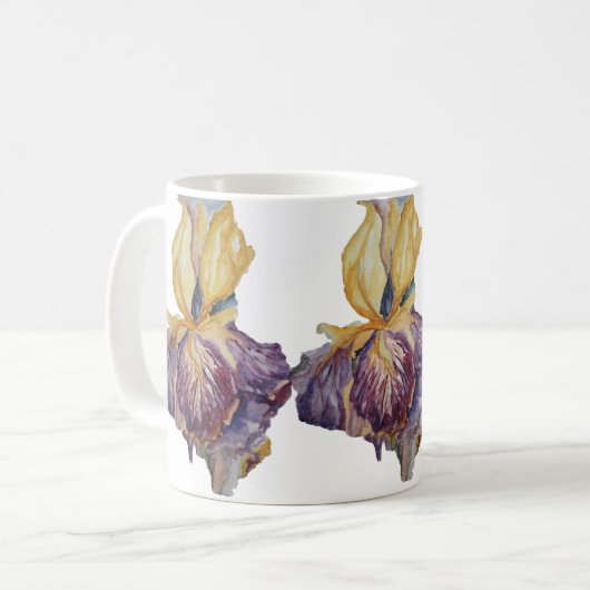 Paarse iris floral koffiemok (Voorkant links)