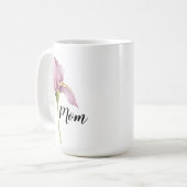 Paarse Iris Floral Mok voor haar (Voorkant links)
