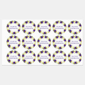 Paarse Iris Floral Persoonlijke benaming Kleding Labels (Vel)
