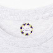 Paarse Iris Floral Persoonlijke benaming Kleding Labels (Aangebracht)