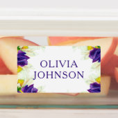 Paarse Iris Floral Persoonlijke benaming Kleding Labels (Aangebracht)