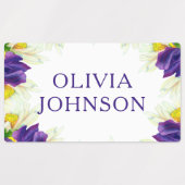 Paarse Iris Floral Persoonlijke benaming Kleding Labels (Design 2)