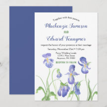Paarse Iris Floral Wedding Invitation