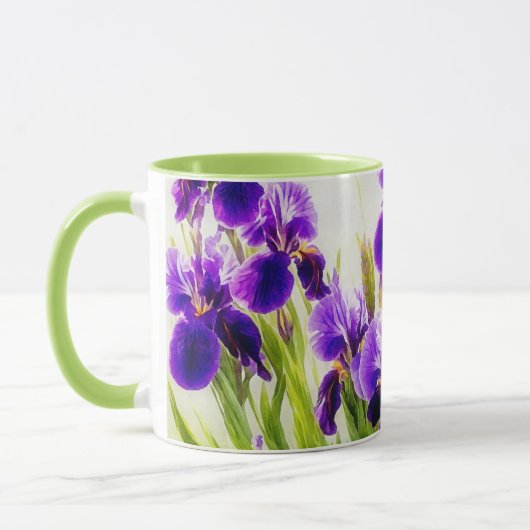 Paarse Iris Flower Art Mok Cup (Links)