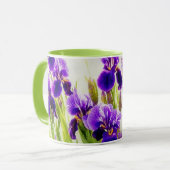 Paarse Iris Flower Art Mok Cup (Voorkant links)