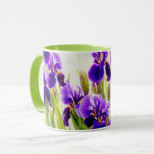 Paarse Iris Flower Art Mok Cup