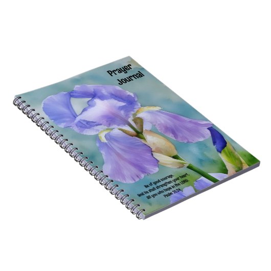  Paarse Iris Flower Art Prayer Journal Notitieboek (Rechterzijde)
