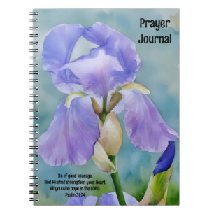  Paarse Iris Flower Art Prayer Journal Notitieboek