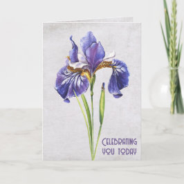 Paarse Iris Flower Birthday Kaart