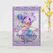 Paarse Iris flower floral My Love Birthday Kaart (Gele Bloem)