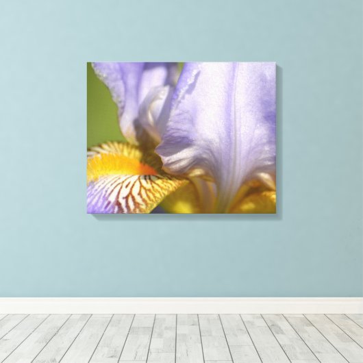 Paarse Iris Flower-fotografie Canvas Afdruk (Insitu (Houten vloer))