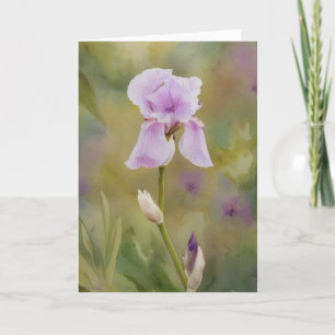 Paarse Iris Flower Garden Art Note Kaart