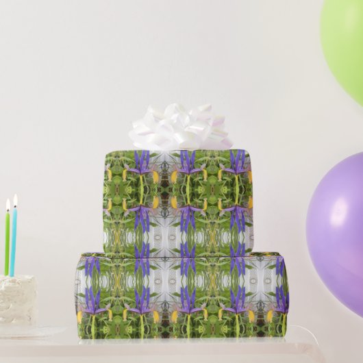 Paarse Iris Flower Outdoor Garden Natuur Foto Cadeaupapier (Feestgeschenken)