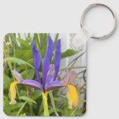Paarse Iris Flower Outdoor Garden Natuur Foto Sleutelhanger (Achterkant)