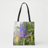 Paarse Iris Flower Outdoor Garden Natuur Foto Tote Bag (Voorkant)