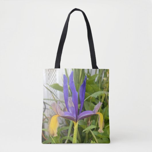 Paarse Iris Flower Outdoor Garden Natuur Foto Tote Bag (Voorkant)