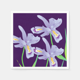 Paarse Iris Flower Paper Napkin Servet