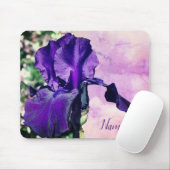 Paarse Iris Flower Personalized Muismat (Met muis)