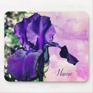 Paarse Iris Flower Personalized Muismat