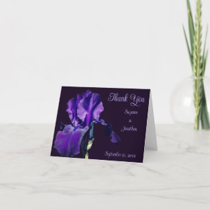 Paarse Iris Flower Personalized Wedding Bedankkaart