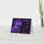 Paarse Iris Flower Personalized Wedding Bedankkaart (Voorkant)