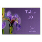 Paarse Iris Flower Personalized Wedding Kaart (Achterkant)
