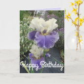  Paarse Iris Flower Photo Birthday Card Kaart (Gele Bloem)