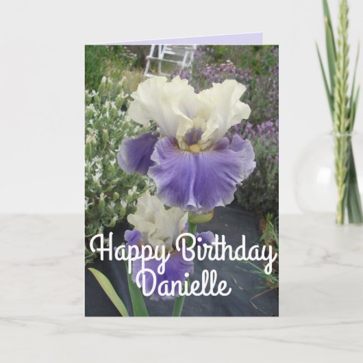  Paarse Iris Flower Photo Birthday Card Kaart (Voorkant)