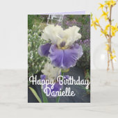  Paarse Iris Flower Photo Birthday Card Kaart (Gele Bloem)