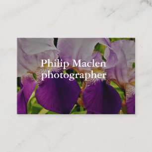 Paarse Iris Flower Photo Standard Matte Visitekaartje