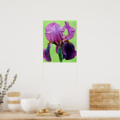 Paarse Iris Flower Photographic Art afdrukken Poster (Keuken)