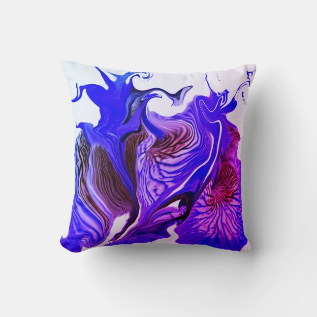 Paarse Iris Flower Swirls / Miami / Kussen (Voorkant)