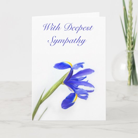 Paarse Iris Flower Sympathy Card Kaart (Voorkant)
