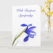 Paarse Iris Flower Sympathy Card Kaart (Gele Bloem)