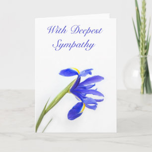 Paarse Iris Flower Sympathy Card Kaart