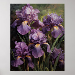 Paarse Iris Flowers Art Print Poster