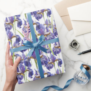 Paarse Iris Flowers Cadeaupapier