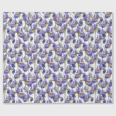 Paarse Iris Flowers Cadeaupapier (Vlak)