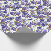 Paarse Iris Flowers Cadeaupapier (Hoek)
