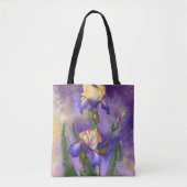 Paarse Iris Flowers Canvas tas Irises Flower (Voorkant)