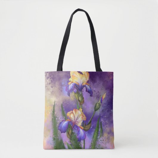 Paarse Iris Flowers Canvas tas Irises Flower (Voorkant)