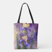 Paarse Iris Flowers Canvas tas Irises Flower (Achterkant)