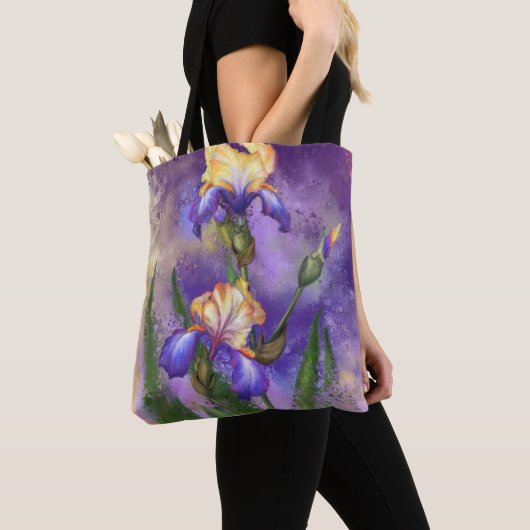 Paarse Iris Flowers Canvas tas Irises Flower (Dichtbij)