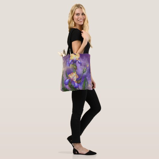 Paarse Iris Flowers Canvas tas Irises Flower (Op model)
