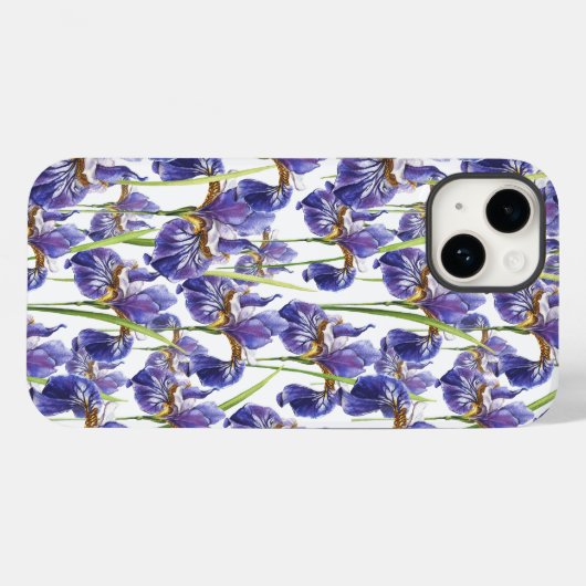 Paarse Iris Flowers Case-Mate iPhone Case (Achterkant (horizontaal))