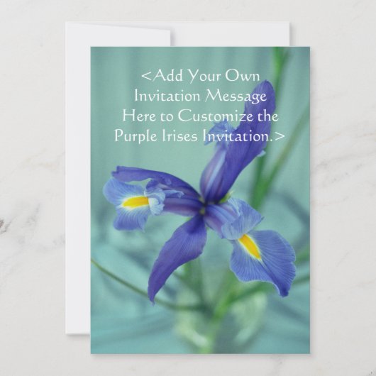 Paarse Iris Flowers Custom Garden Invitation Kaart (Voorkant)