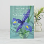 Paarse Iris Flowers Custom Garden Invitation Kaart (Staand voorkant)