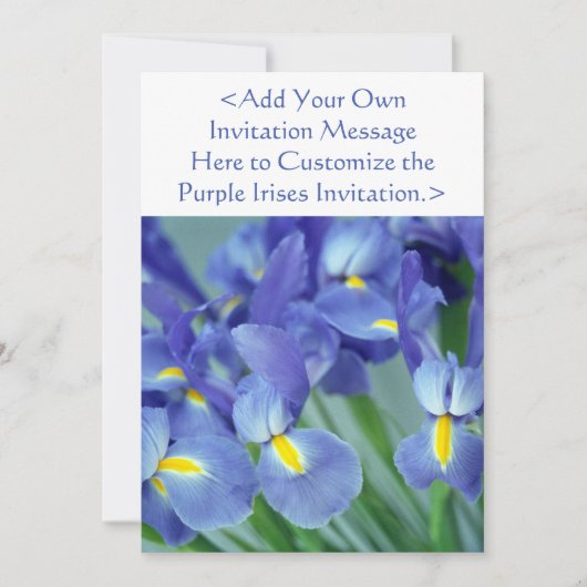 Paarse Iris Flowers Custom Garden Invitation Kaart (Voorkant)