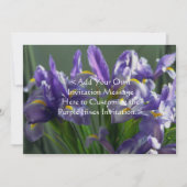 Paarse Iris Flowers Custom Garden Invitation Kaart (Voorkant)