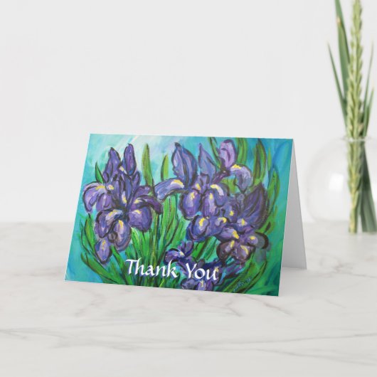 Paarse Iris Flowers Dank je eigen Wenskaart Feestdagen Kaart (Voorkant)